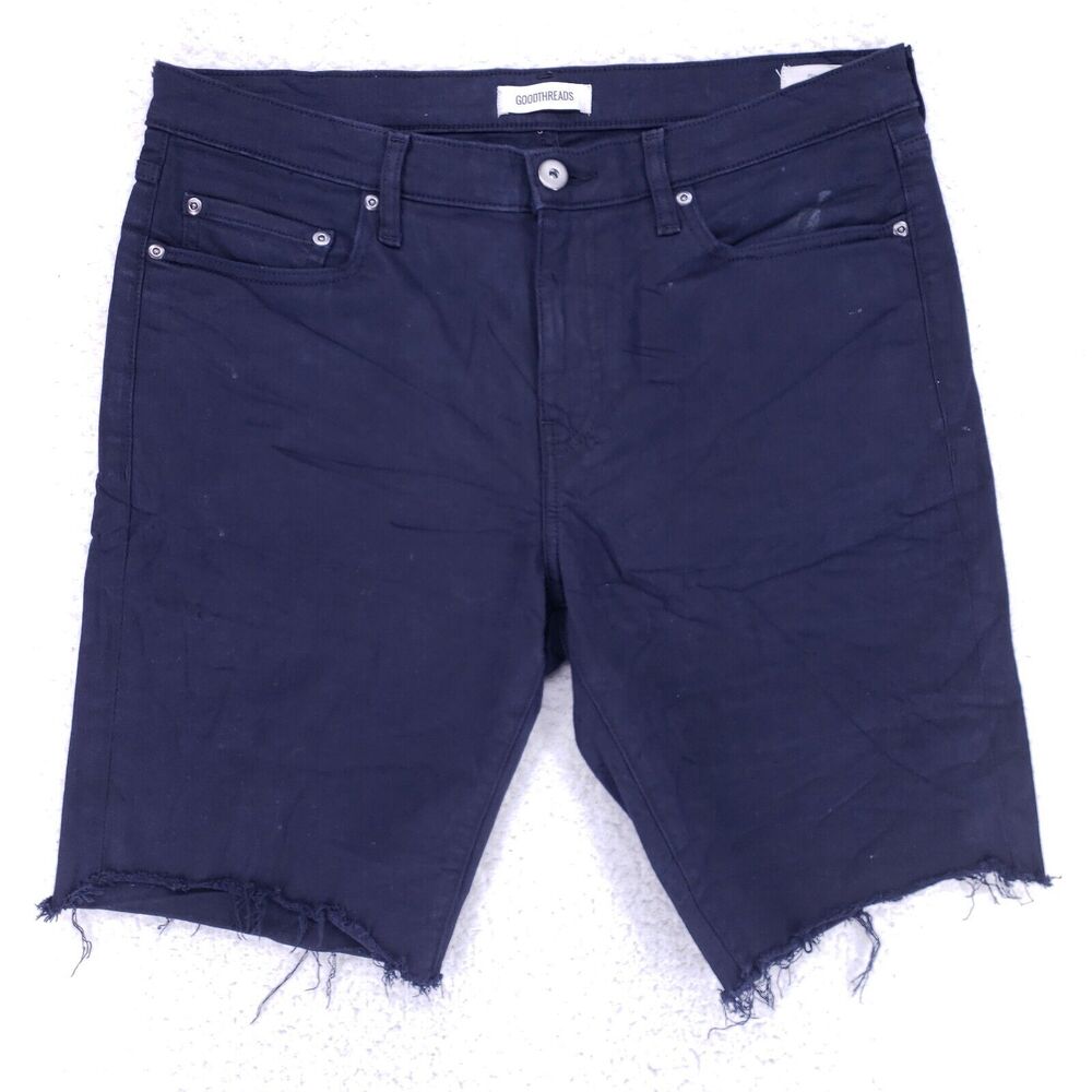 Goodthreads Jean Shorts Denim Cotton Men SZ 34 Black Straight VTG Baggy 90s Y2K